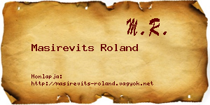 Masirevits Roland névjegykártya