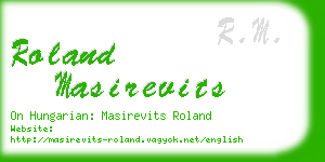 roland masirevits business card